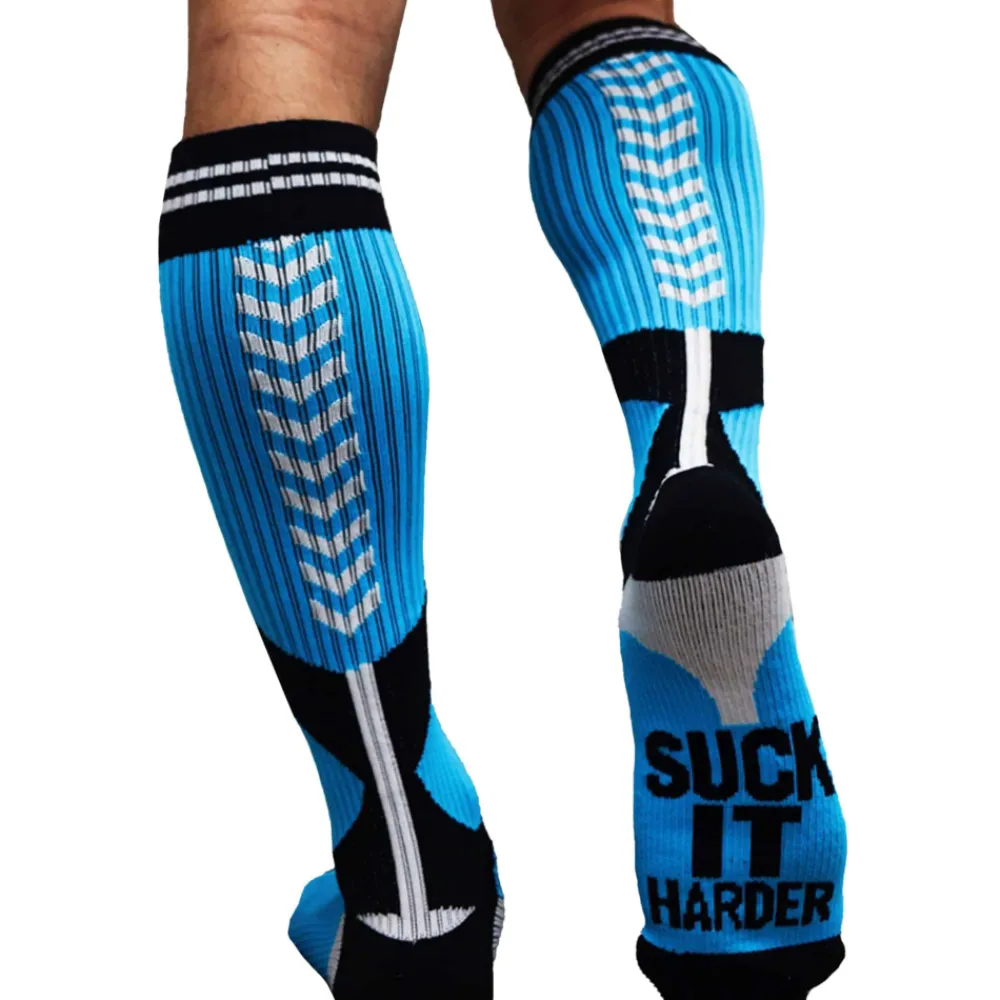 Breedwell Chaussettes-Chaussettes Hautes Sucker Bleu Turquoise