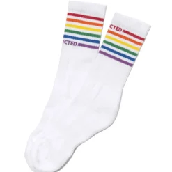Addicted Chaussettes-Chaussettes Rainbow Blanches