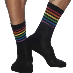 Addicted Chaussettes-Chaussettes Rainbow Noires