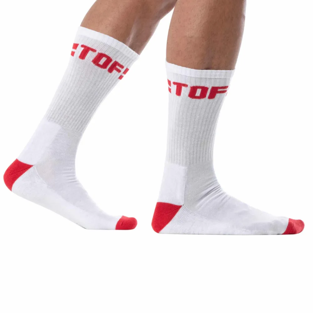 TOF Paris Chaussettes-Chaussettes Sport Blanc - Rouge