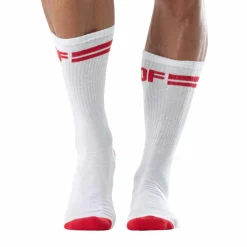 TOF Paris Chaussettes-Chaussettes Sport Blanc - Rouge