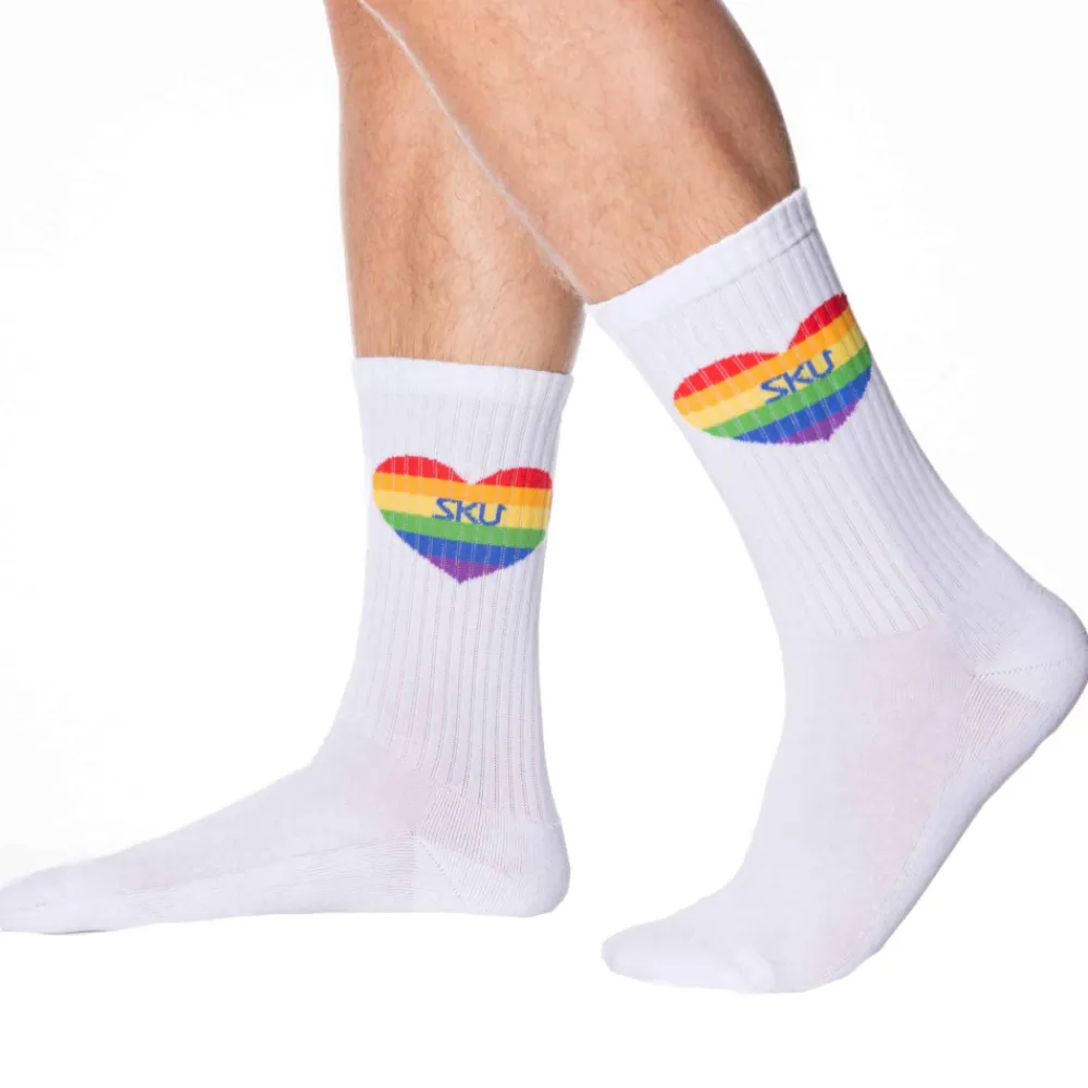 SKU Chaussettes-Chaussettes Sport Cœurs Rainbow