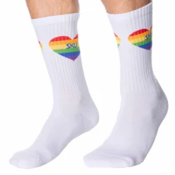 SKU Chaussettes-Chaussettes Sport Cœurs Rainbow