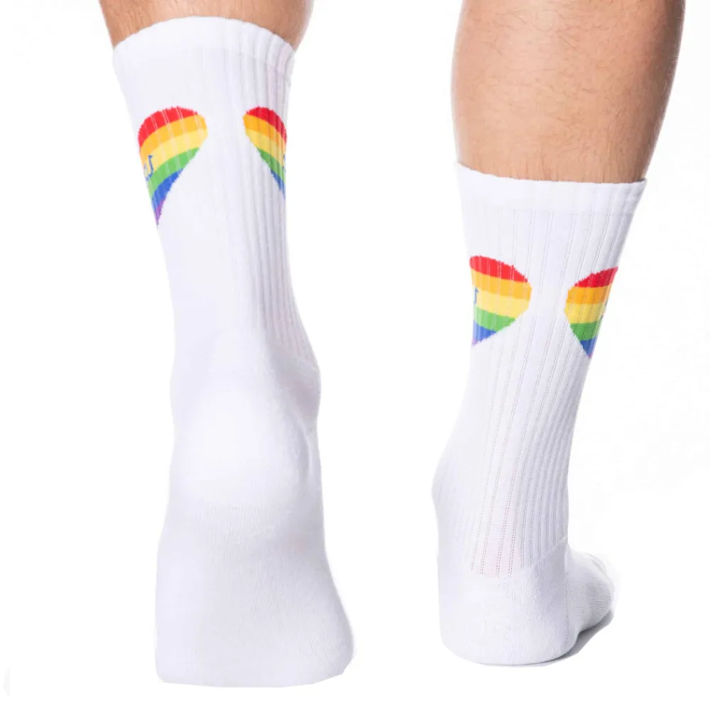 SKU Chaussettes-Chaussettes Sport Cœurs Rainbow