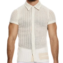 Modus Vivendi Chemises / Polos-Chemise Striped Crochet Beige