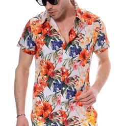 SKU Chemises / Polos-Chemise Tropical Summer Blanche