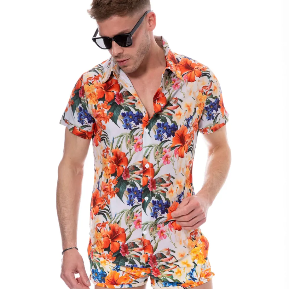 SKU Chemises / Polos-Chemise Tropical Summer Blanche