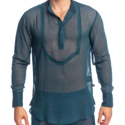 L'Homme invisible Hauts|Chemises / Polos-Chemise Tunique Chantilly Bleu Paon