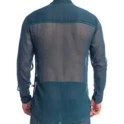 L'Homme invisible Hauts|Chemises / Polos-Chemise Tunique Chantilly Bleu Paon