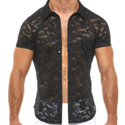 Modus Vivendi Tenues Sexy|Chemises / Polos-Chemisette Dentelle Florale Noir