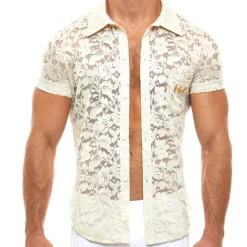 Modus Vivendi Tenues Sexy|Chemises / Polos-Chemisette Dentelle Florale Ivoire