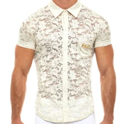 Modus Vivendi Tenues Sexy|Chemises / Polos-Chemisette Dentelle Florale Ivoire