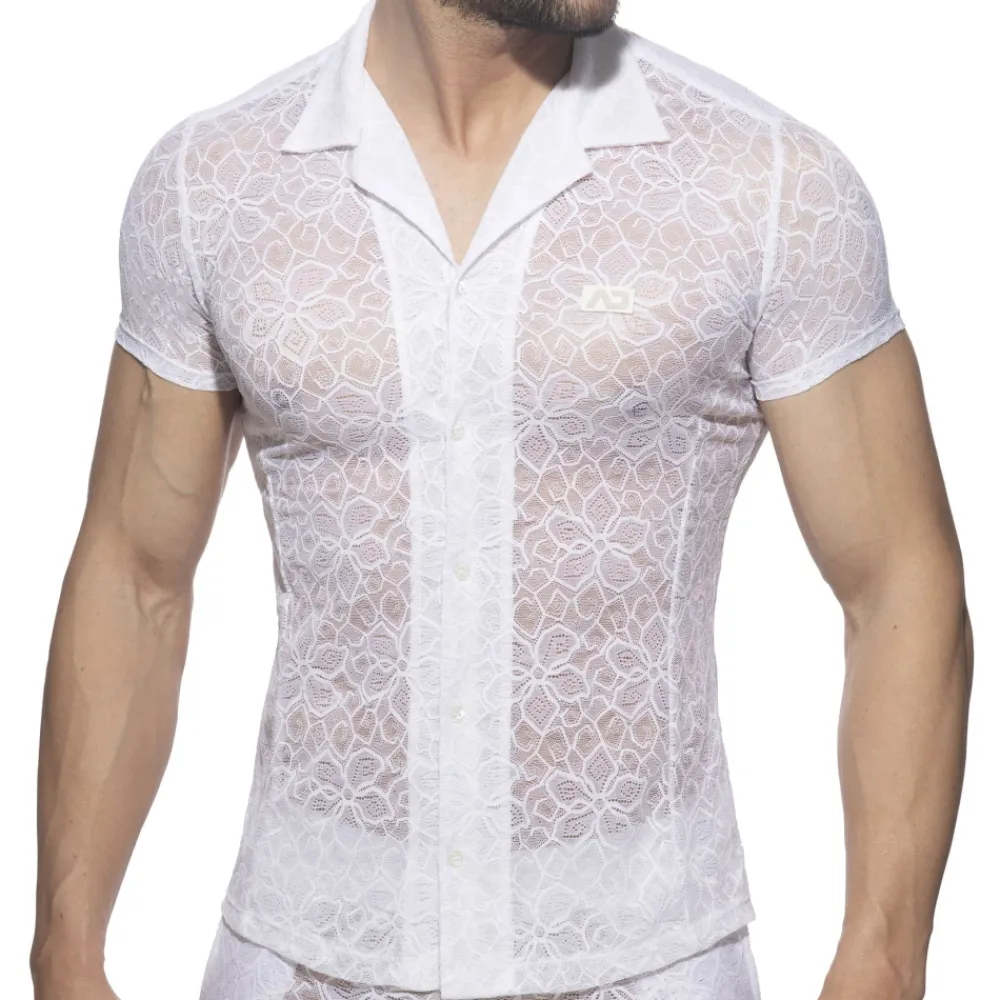 Addicted Chemises / Polos-Chemisette Dentelle Florale Blanche