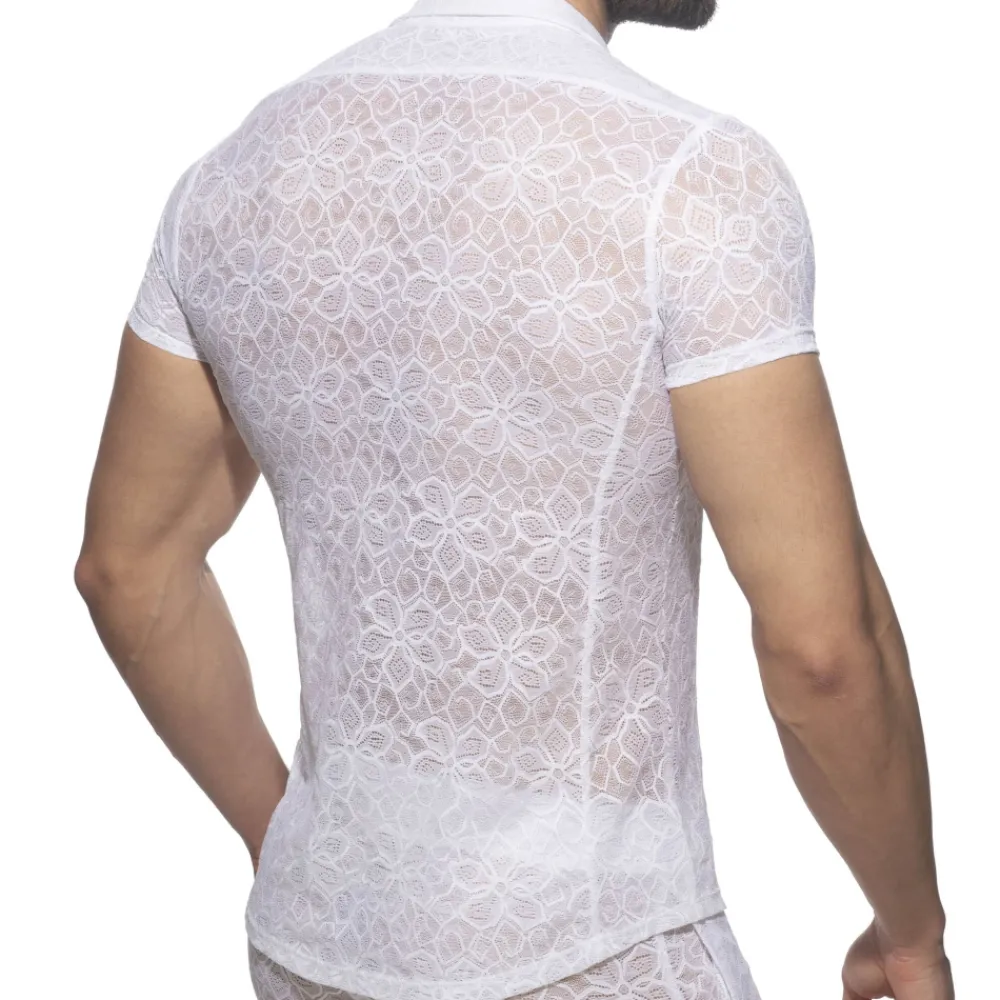 Addicted Chemises / Polos-Chemisette Dentelle Florale Blanche