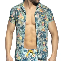 ES Collection Chemises / Polos-Chemisette Hawaï Bleue
