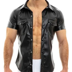 Modus Vivendi Chemises / Polos-Chemisette Leather Simili-Cuir Noire