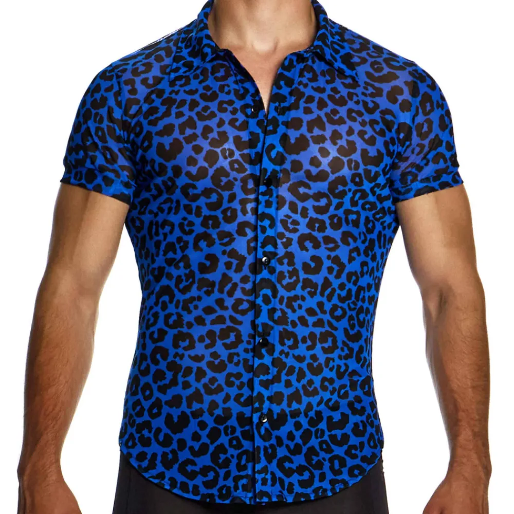 Modus Vivendi Chemises / Polos-Chemisette Léopard Bleue