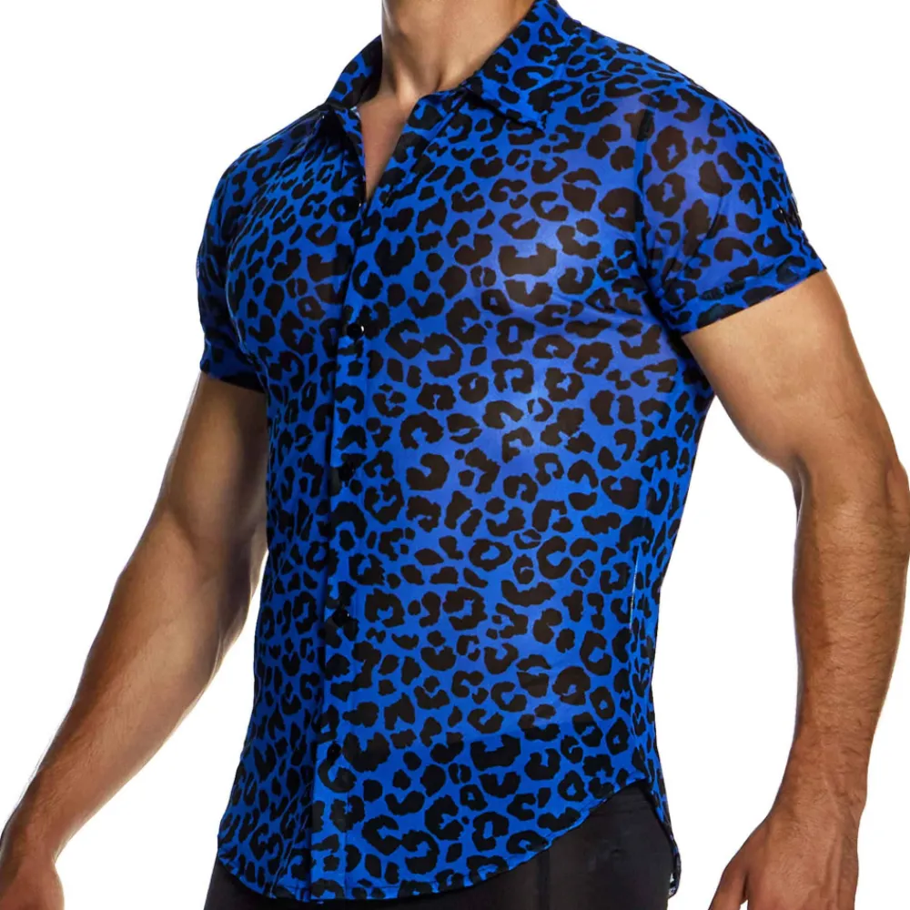 Modus Vivendi Chemises / Polos-Chemisette Léopard Bleue