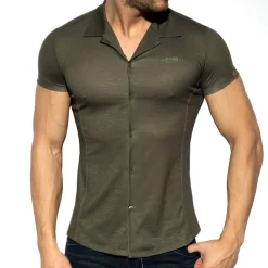 ES Collection Chemises / Polos-Chemisette Slim Fit Microfibre Vert Kaki