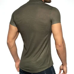 ES Collection Chemises / Polos-Chemisette Slim Fit Microfibre Vert Kaki