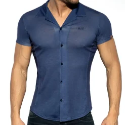 ES Collection Chemises / Polos-Chemisette Slim Fit Microfibre Bleu Marine