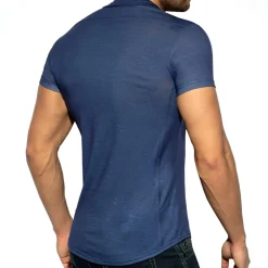 ES Collection Chemises / Polos-Chemisette Slim Fit Microfibre Bleu Marine