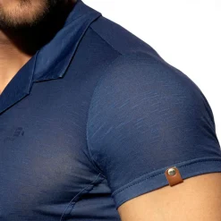ES Collection Chemises / Polos-Chemisette Slim Fit Microfibre Bleu Marine