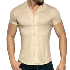 ES Collection Chemises / Polos-Chemisette Slim Fit Microfibre Beige
