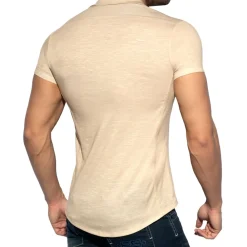 ES Collection Chemises / Polos-Chemisette Slim Fit Microfibre Beige