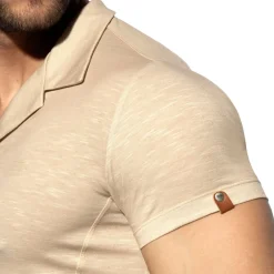 ES Collection Chemises / Polos-Chemisette Slim Fit Microfibre Beige
