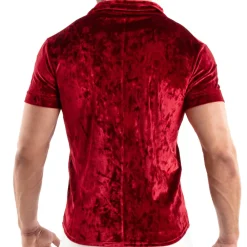 TOF Paris Chemises / Polos-Chemisette Velours Froissé Rouge