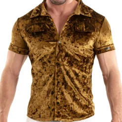 TOF Paris Chemises / Polos-Chemisette Velours Froissé Or