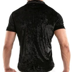 TOF Paris Chemises / Polos-Chemisette Velours Froissé Noire