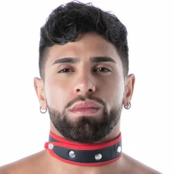 TOF Paris Accessoires Sexy-Collier en Néoprène Noir - Rouge