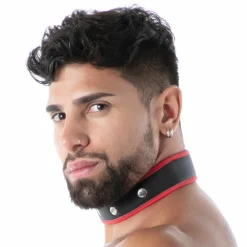TOF Paris Accessoires Sexy-Collier en Néoprène Noir - Rouge