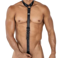 CUT4MEN Cockrings|Accessoires Sexy-Collier-Harnais C-Ring BL4CK Noir