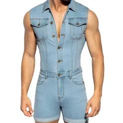 ES Collection Salopettes-Combi-Short Urban Denim Bleu Indigo