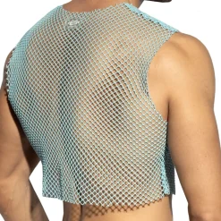 ES Collection Tenues Sexy|Débardeurs-Crop Top Beachy Résille Bleu Ciel