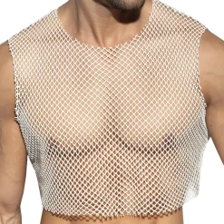 ES Collection Tenues Sexy|Débardeurs-Crop Top Beachy Résille Blanc