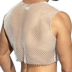 ES Collection Tenues Sexy|Débardeurs-Crop Top Beachy Résille Blanc