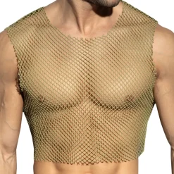 ES Collection Tenues Sexy|Débardeurs-Crop Top Beachy Résille Kaki