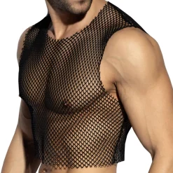 ES Collection Tenues Sexy|Débardeurs-Crop Top Beachy Résille Noir