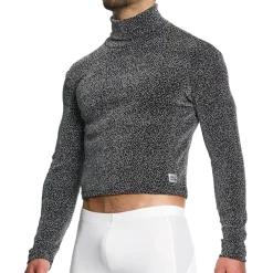 Modus Vivendi Sweatshirts / Vestes|T-Shirts-Crop Top Col Roulé Crackled Argenté
