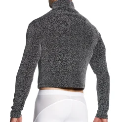 Modus Vivendi Sweatshirts / Vestes|T-Shirts-Crop Top Col Roulé Crackled Argenté