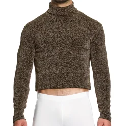 Modus Vivendi Sweatshirts / Vestes|T-Shirts-Crop Top Col Roulé Crackled Doré