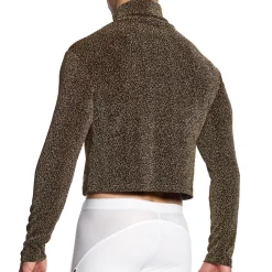 Modus Vivendi Sweatshirts / Vestes|T-Shirts-Crop Top Col Roulé Crackled Doré