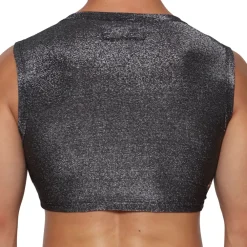 Marcuse Tenues Sexy|Débardeurs-Crop Top Glisten Noir - Argent