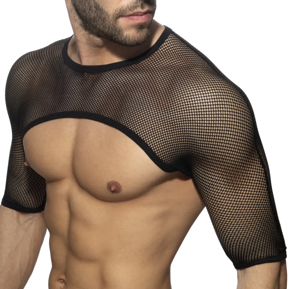Addicted Tenues Sexy|Harnais-Crop Top Mesh Noir