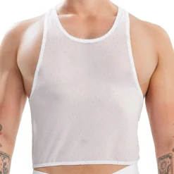 Sexy Boy Tenues Sexy|Débardeurs-Crop Top Night Glow Blanc