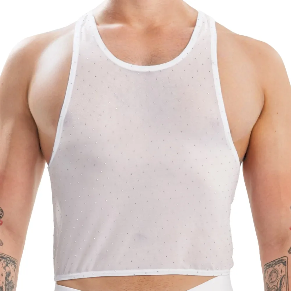 Sexy Boy Tenues Sexy|Débardeurs-Crop Top Night Glow Blanc